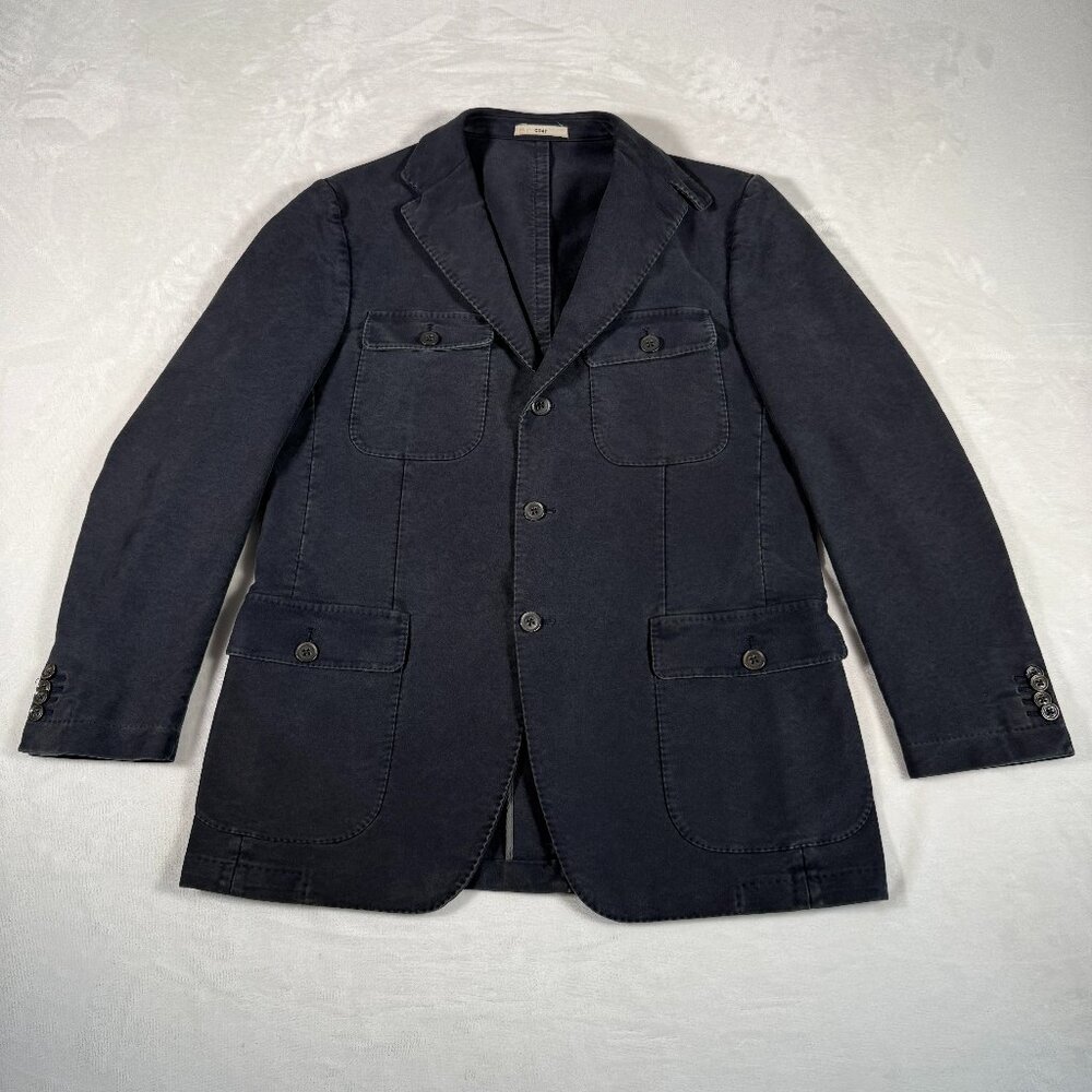 Arthur and Fox Blazer Pea Coat Men Size L 52 Blue Pockets Button Closure Jacket